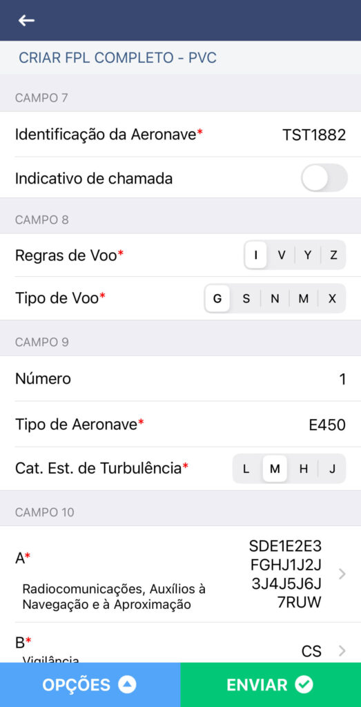 como preencher um plano de voo - 1