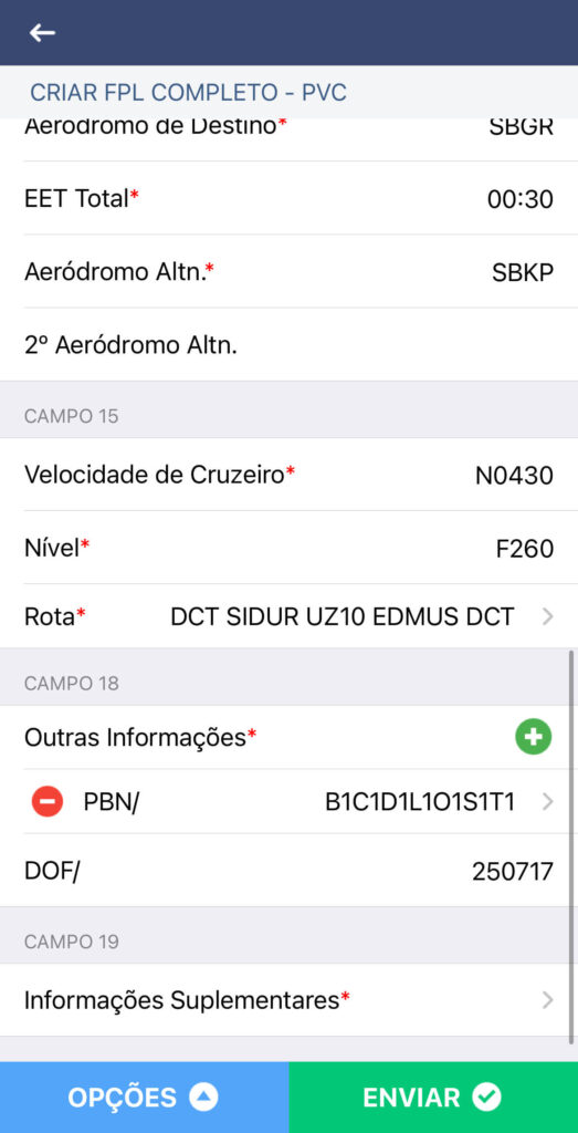 como preencher um plano de voo - 3