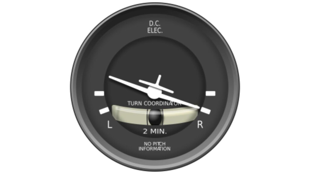 Instrumentos de voo pau e bola indicador de curva e derrapagem